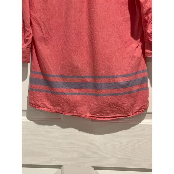 Toad&Co Quarter Sleeve Camp Cove Peasant Red With Blue Stripes Women’s Medium - Picture 12 of 12